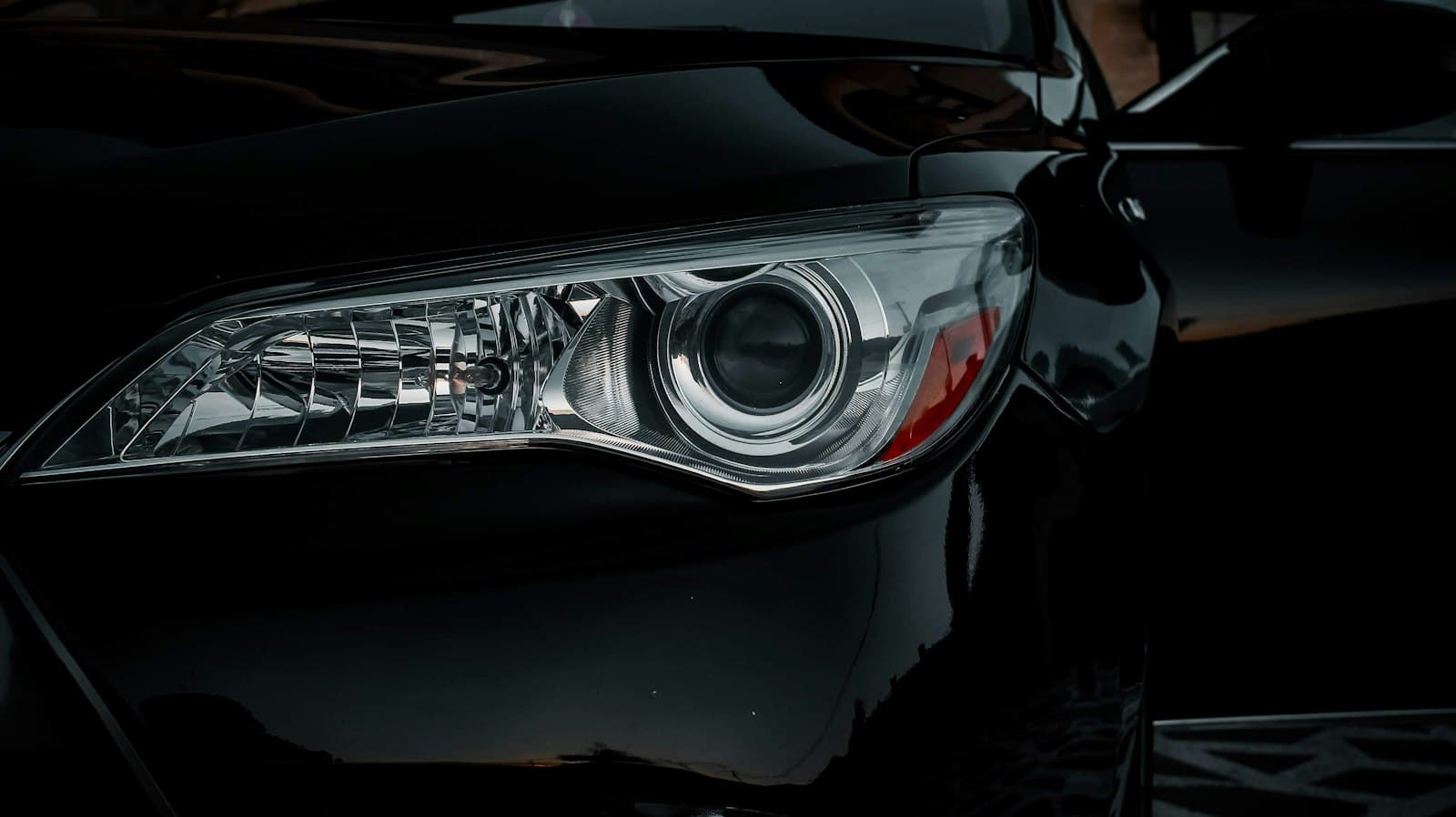 Close-up of a car headlight